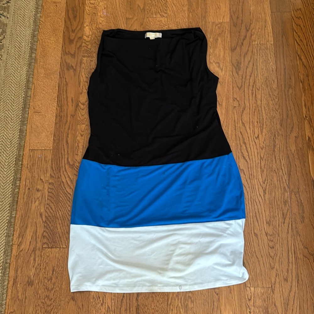 Micheal Kors white blue and black dress